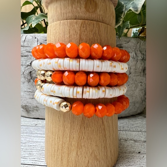 Colorful Boho Chic Stacked Bracelet Set of Ten- Summer Layered Bead Bracelets Se - Picture 12 of 13